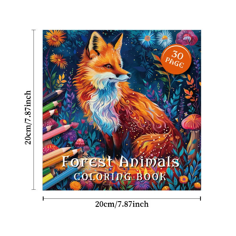Forest Animals Adult Coloring Book - Stress Relief & Mindfulness Coloring Pages Activity Book