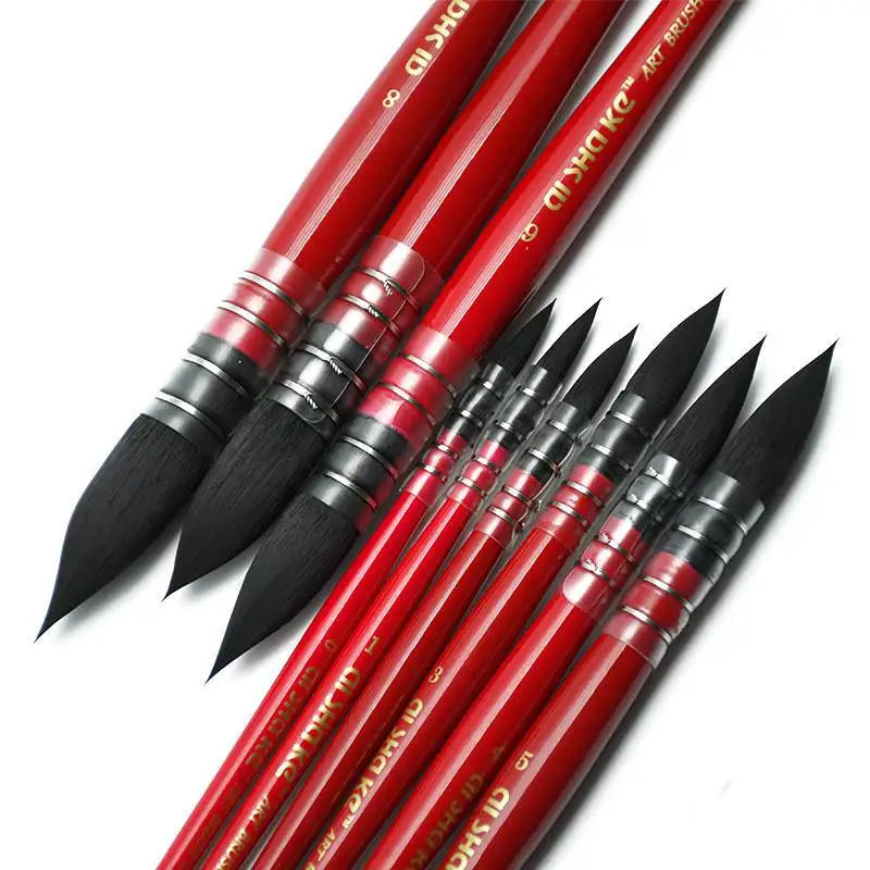 1pc Professional Round French Style Watercolor Paint Brush Nylon Painting Brush for Acrylic Water Color Gouache Oil Painting