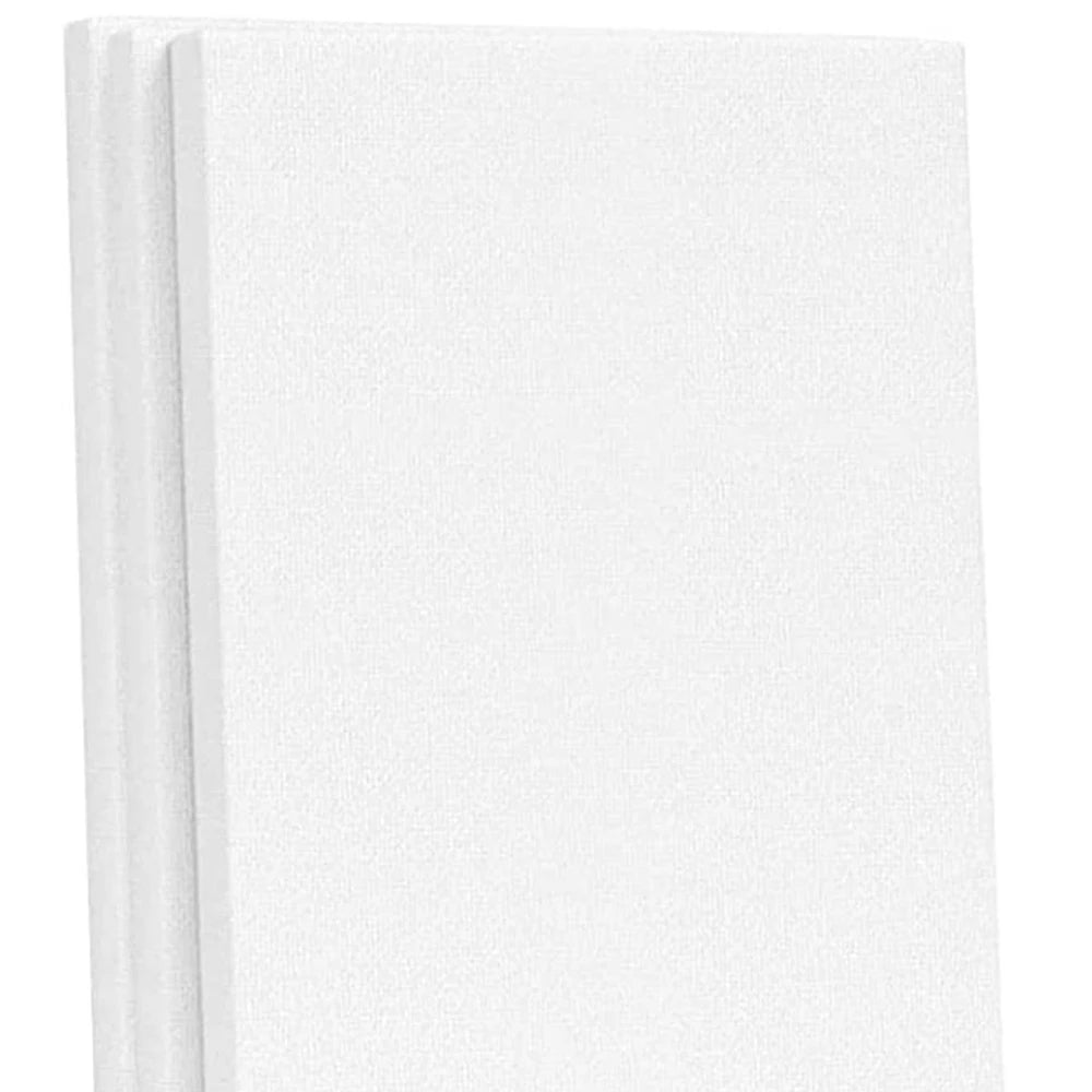 5pcs White Blank Artist Canvas Boards for Oil Painting, Acrylic, Watercolor with Wooden Frame