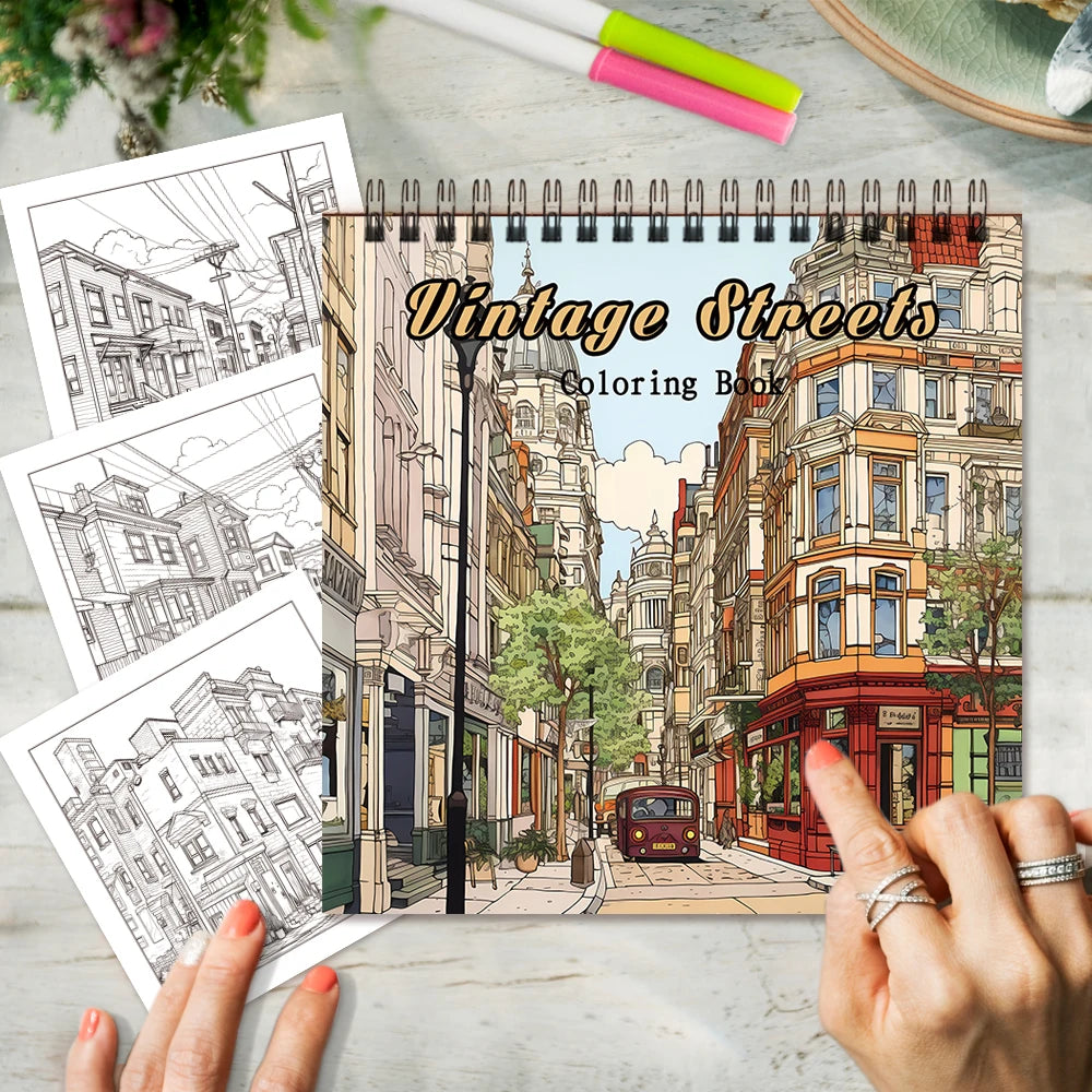 3pcs Cartoon Landscape Coloring Books – 30 Pages Each, Spiral Bound for Stress Relief and Relaxation, Ideal Gift Ideas