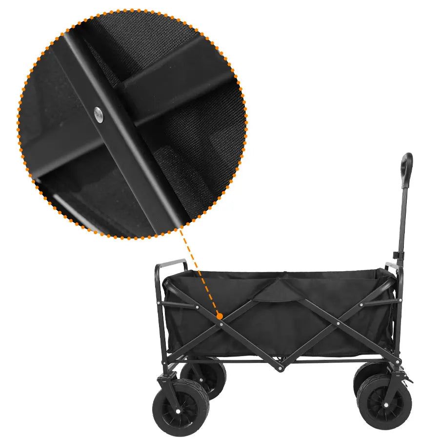 Heavy Duty Collapsible Outdoor Folding Wagon Cart for Garden, Beach, and Camping - Large Capacity Utility Trolley
