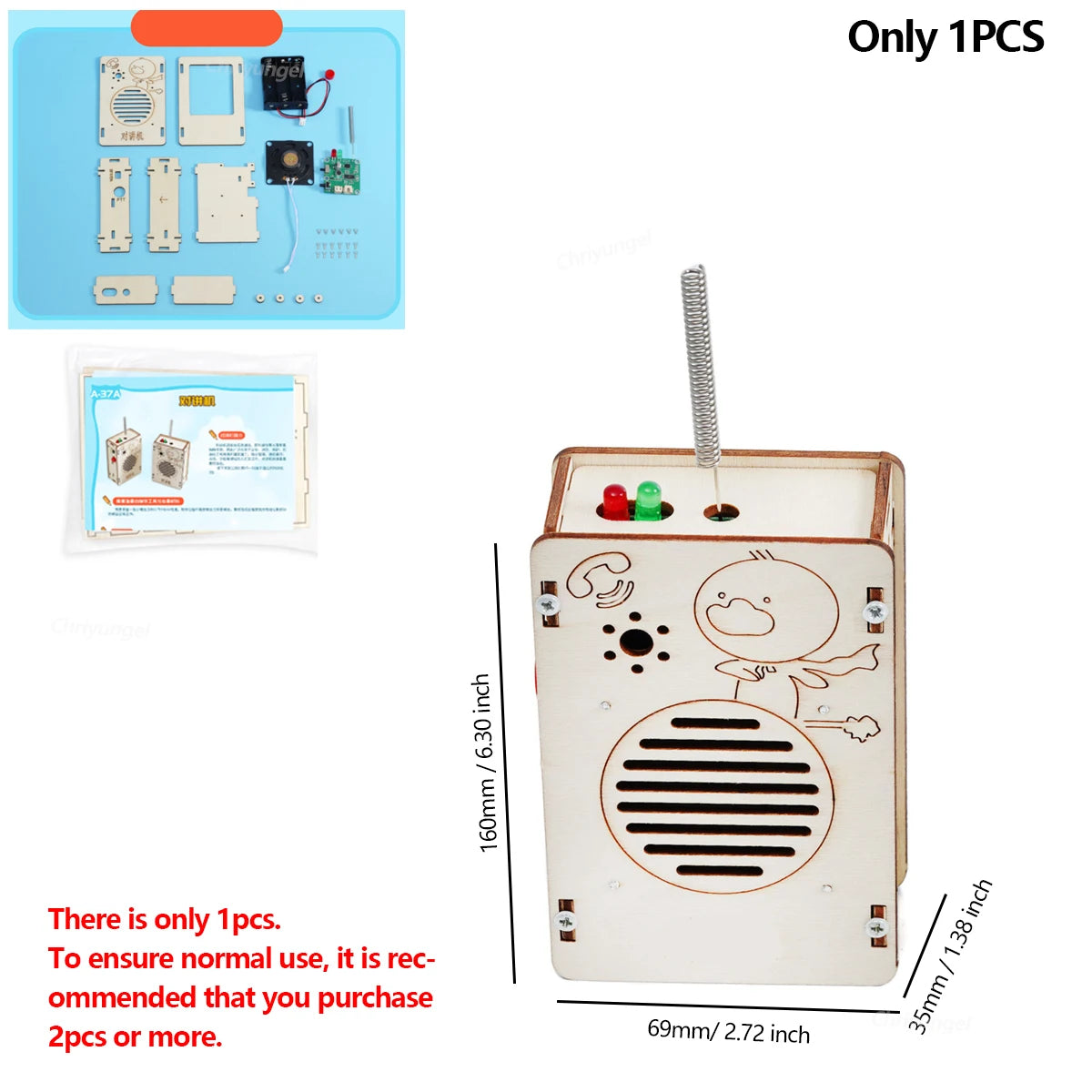 DIY Wireless Walkie Talkie Model Kit - STEM Educational Tool for Kids, Science Project Gift
