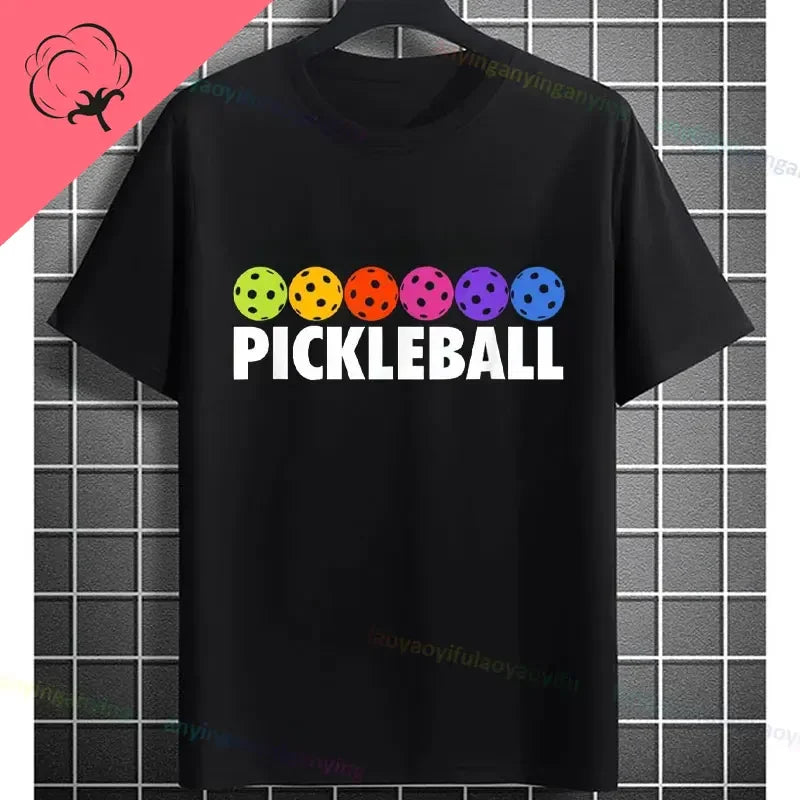 Pickleball Graphic T-Shirt – It Was in Funny Design Casual 100% Cotton Short Sleeve Tee for Sporty Style and Gift