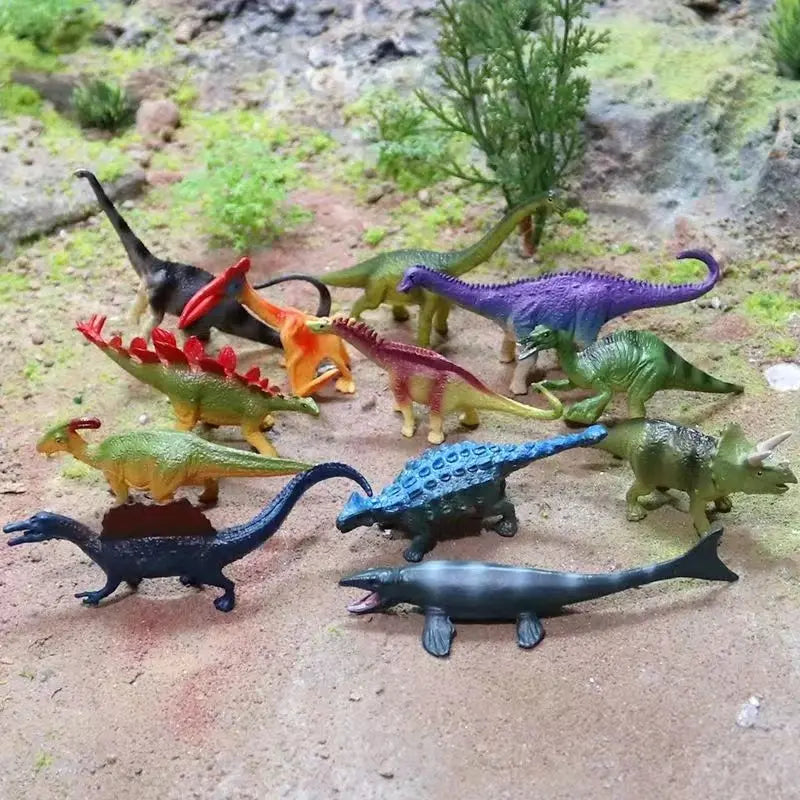 6pcs Jurassic Dinosaur Toy Set - Plastic Simulated Small Dinosaurs for Kids, Perfect Christmas Gifts