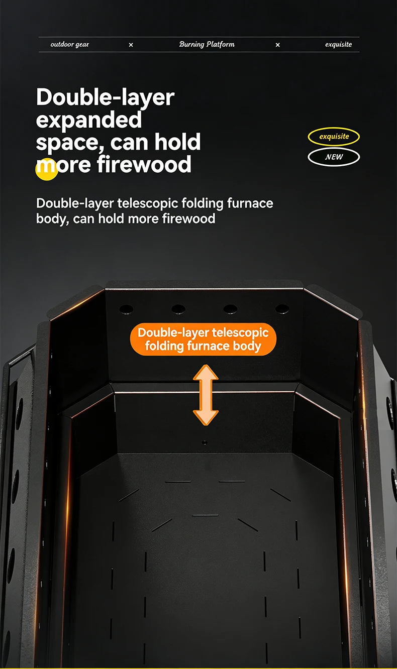 Portable Folding Campfire Grill Outdoor Wood Burning Stove for Camping and Hiking Lightweight Charcoal Fire Pit - Versatile Cooking Essential
