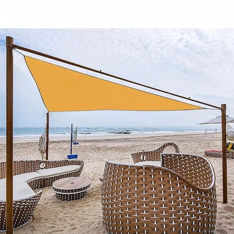 3x3x3M Folding Waterproof Triangle Sun Shade Sail Canopy for Outdoor Activities, Backyard Awning, Camping Tents, and Shade Cloth