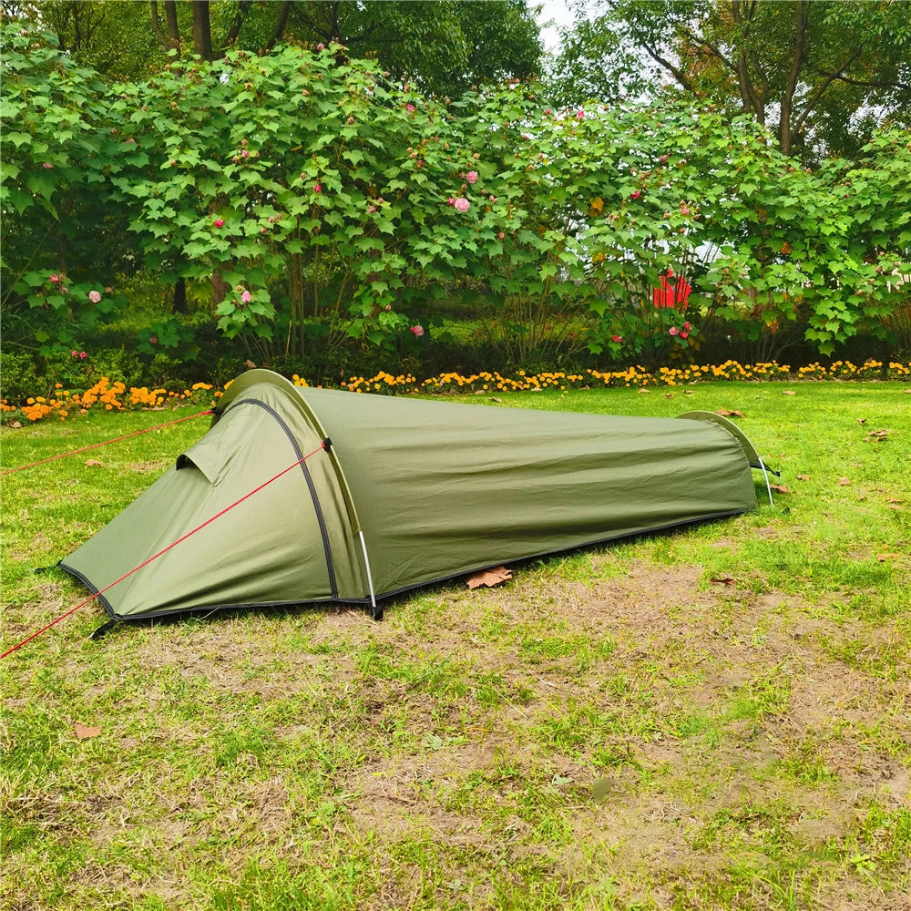 Outdoor Ultralight 1 Person Tent - Portable Waterproof Sleeping Bag for Camping, Cycling, and Travel Equipment