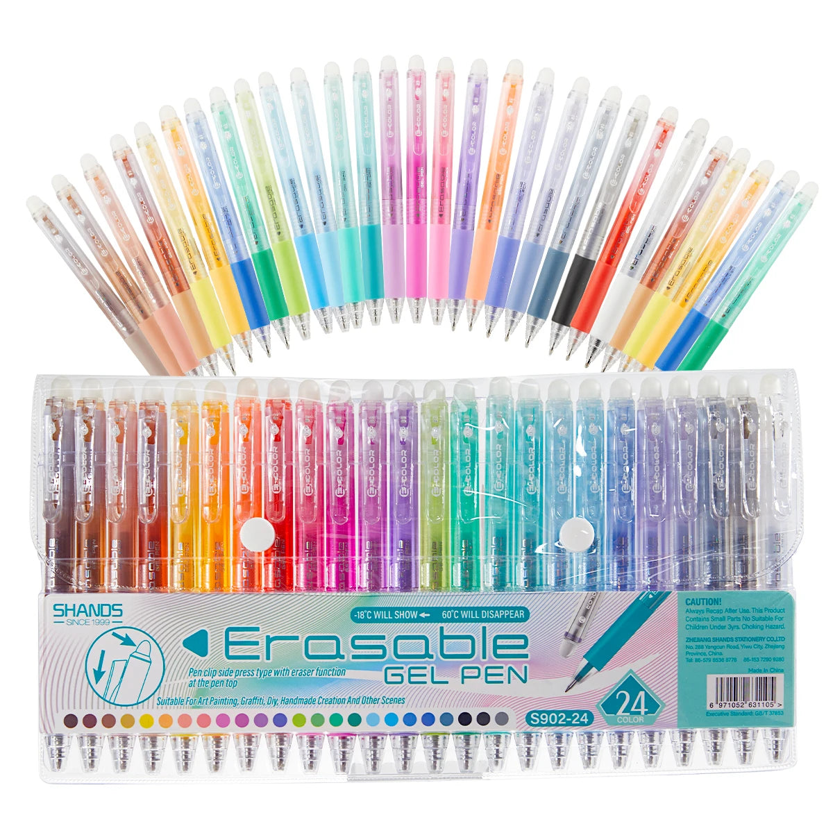 12/24/36-Pack Erasable Rainbow Gel Pens Set - 0.7mm Fine Tip Color Pens for Journaling, Drawing, DIY Projects & Back to School Essentials, Halloween Fun