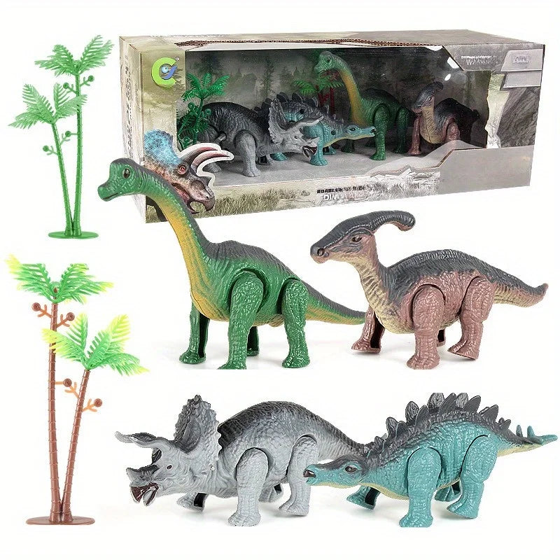 Dinosaur Toy Gift Set - Wound-Up Mechanical Walking Animal Toy for Kids' Birthdays