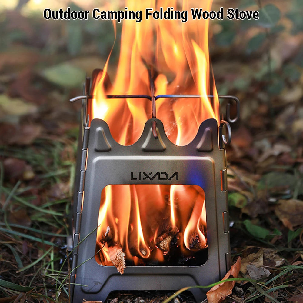 Outdoor Mini Fire Pit Foldable Stainless Steel Bonfire Stove for Camping and Hiking