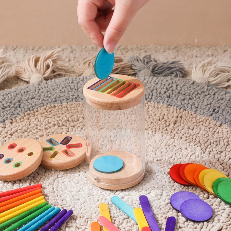 Montessori Silicone Educational Toys for Babies - Cognitive Color Matching Bucket and Sensor Game for Toddlers