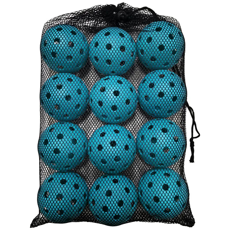 12pcs 74MM Durable Outdoor Pickleballs with 40 Holes - 26g Competition Pickleball Packs