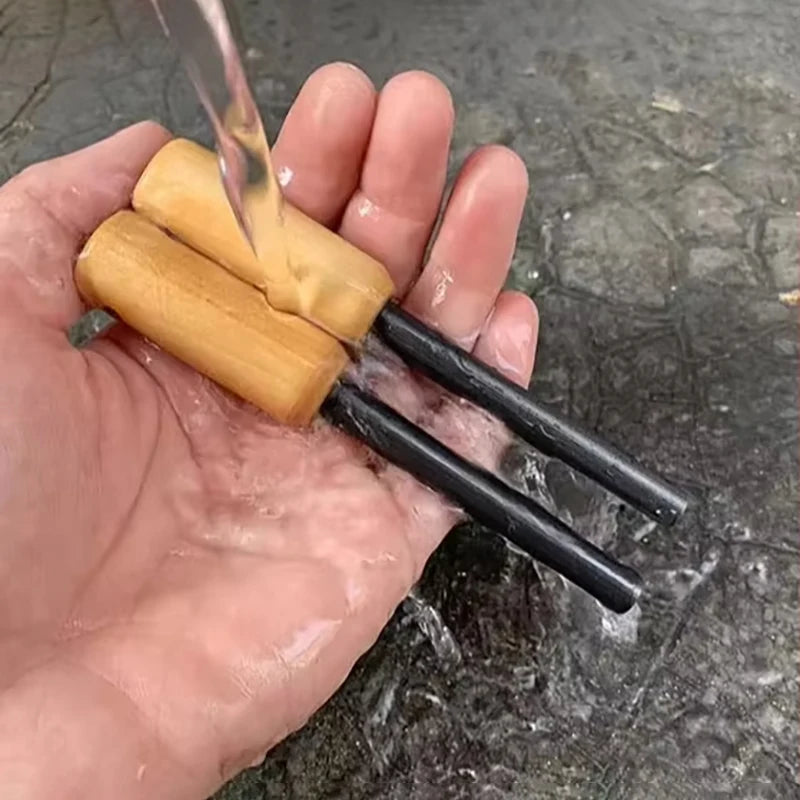 Outdoor Camping Flint Magnesium Rod Set - Waterproof Fire Starter with White Steel Scraper for EDC Survival Tools