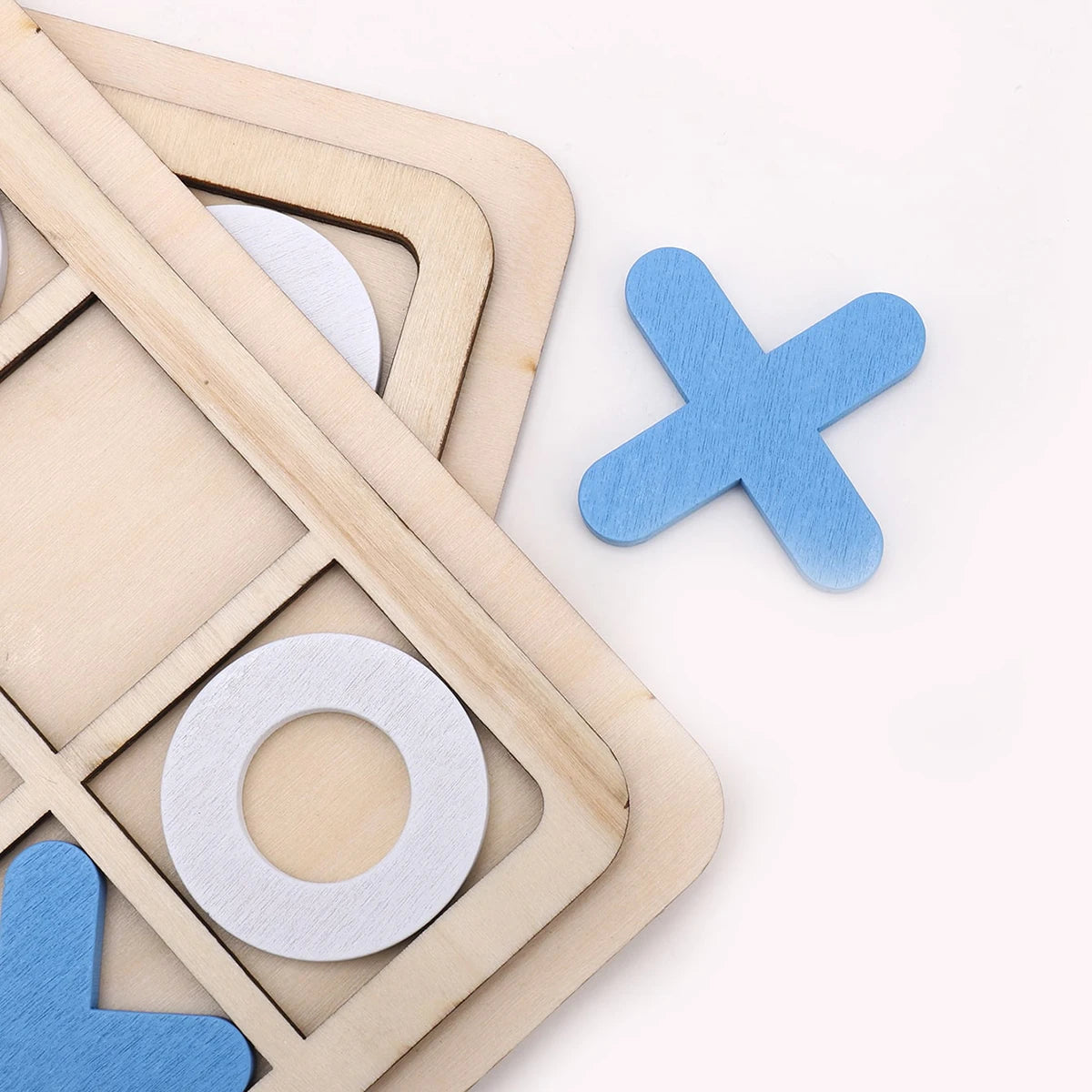 XO Three-in-a-Row Tic-Tac-Toe Wooden Game Set – Casual Battle Puzzle Board Game for Kids