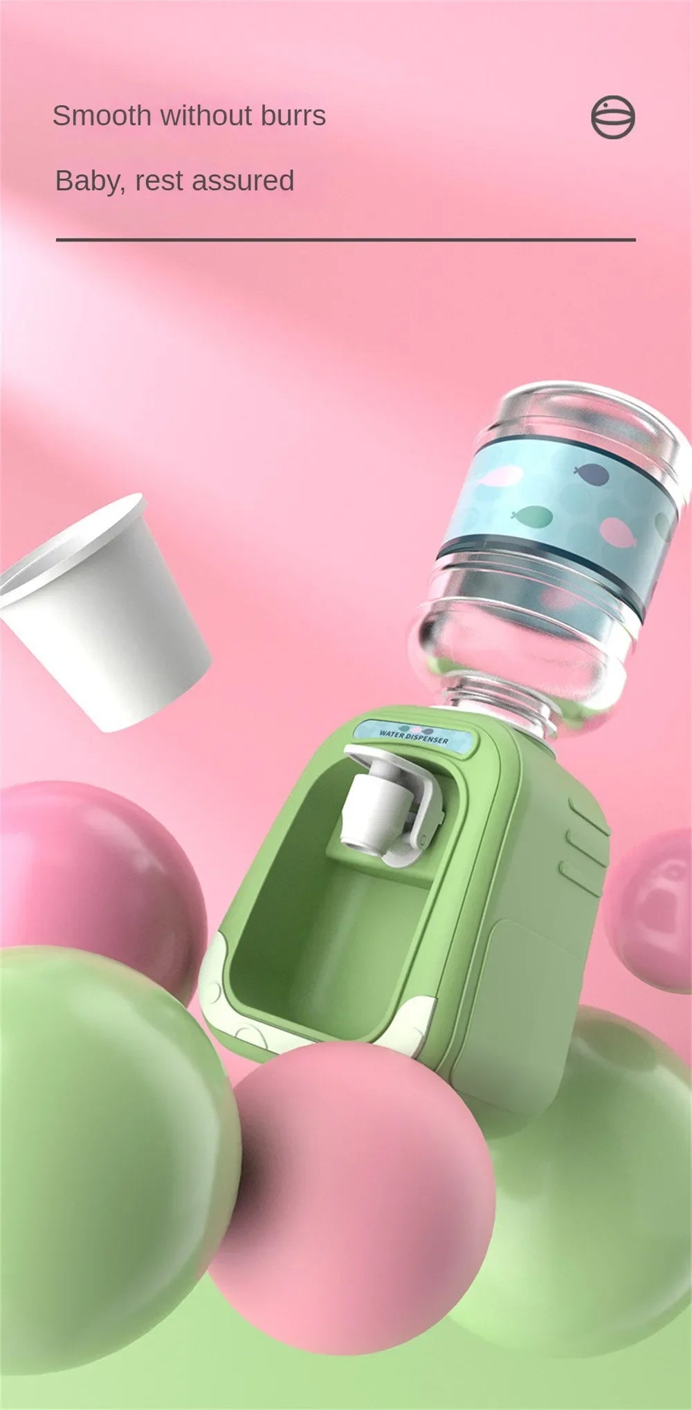 Simulation Cartoon Kitchen Toy Mini Water Dispenser for Kids Educational Play House Experience