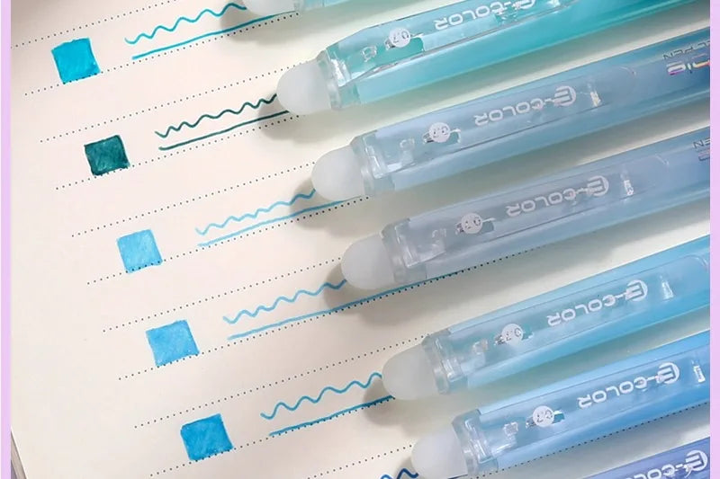 SHANDS 36/12 Colors Clickable Erasable Gel Pens 0.7mm for Kids Drawing Sketching Quick Dry Stationery Supplies