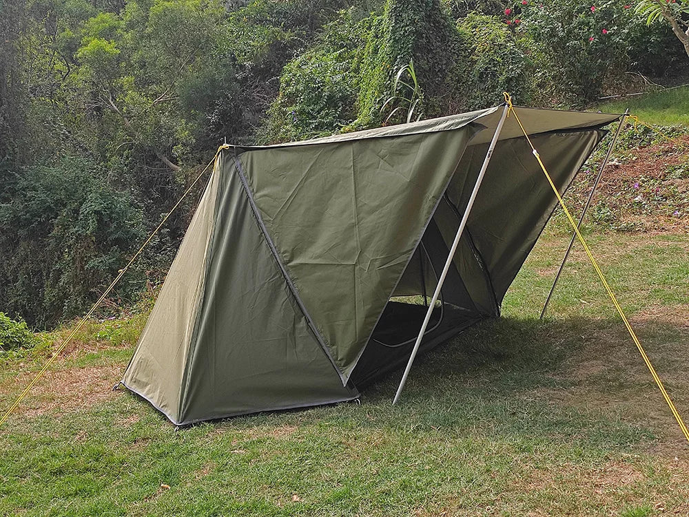 Bushcraft Tent for Camping - Baker Style Outdoor Shelter for 2 Persons, Multifunction Woodland Tent