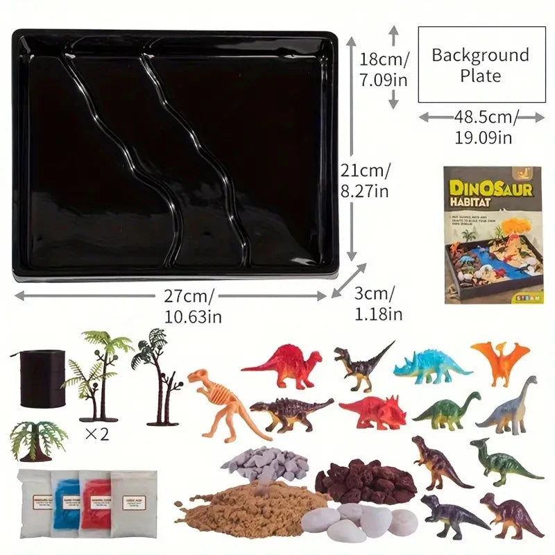 Dinosaur Habitat Experiment Set - Unlock Creativity with Dinosaur Models for Hands-on Skills Development - Engaging Jurassic Dinosaur Toys Set