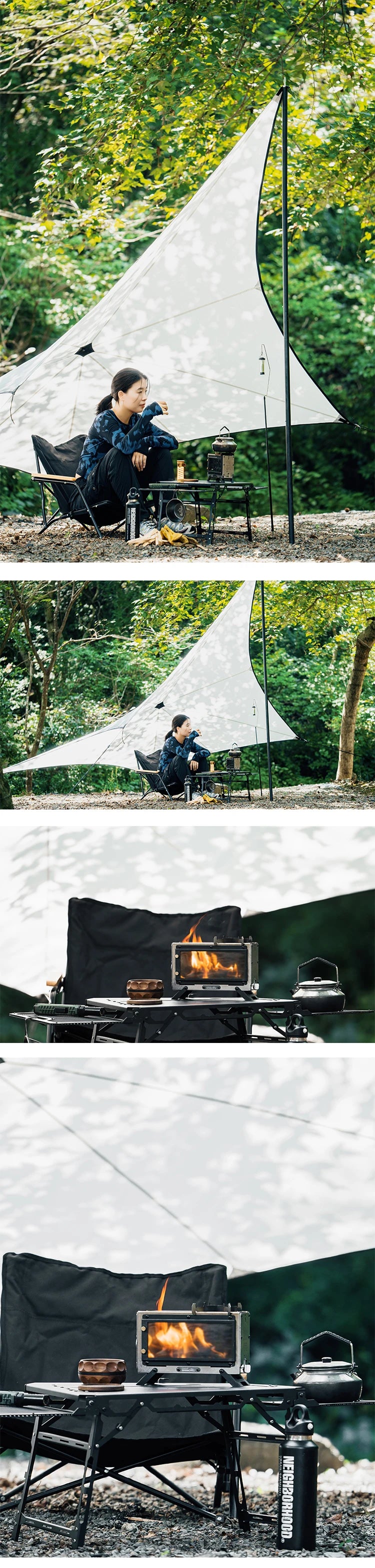 Goout Springhill Mini Fire Pit - Compact Portable Folding Tabletop Camping Firewood Stove