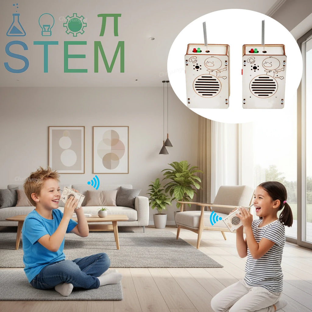 DIY Wireless Walkie Talkie Model Kit - STEM Educational Tool for Kids, Science Project Gift