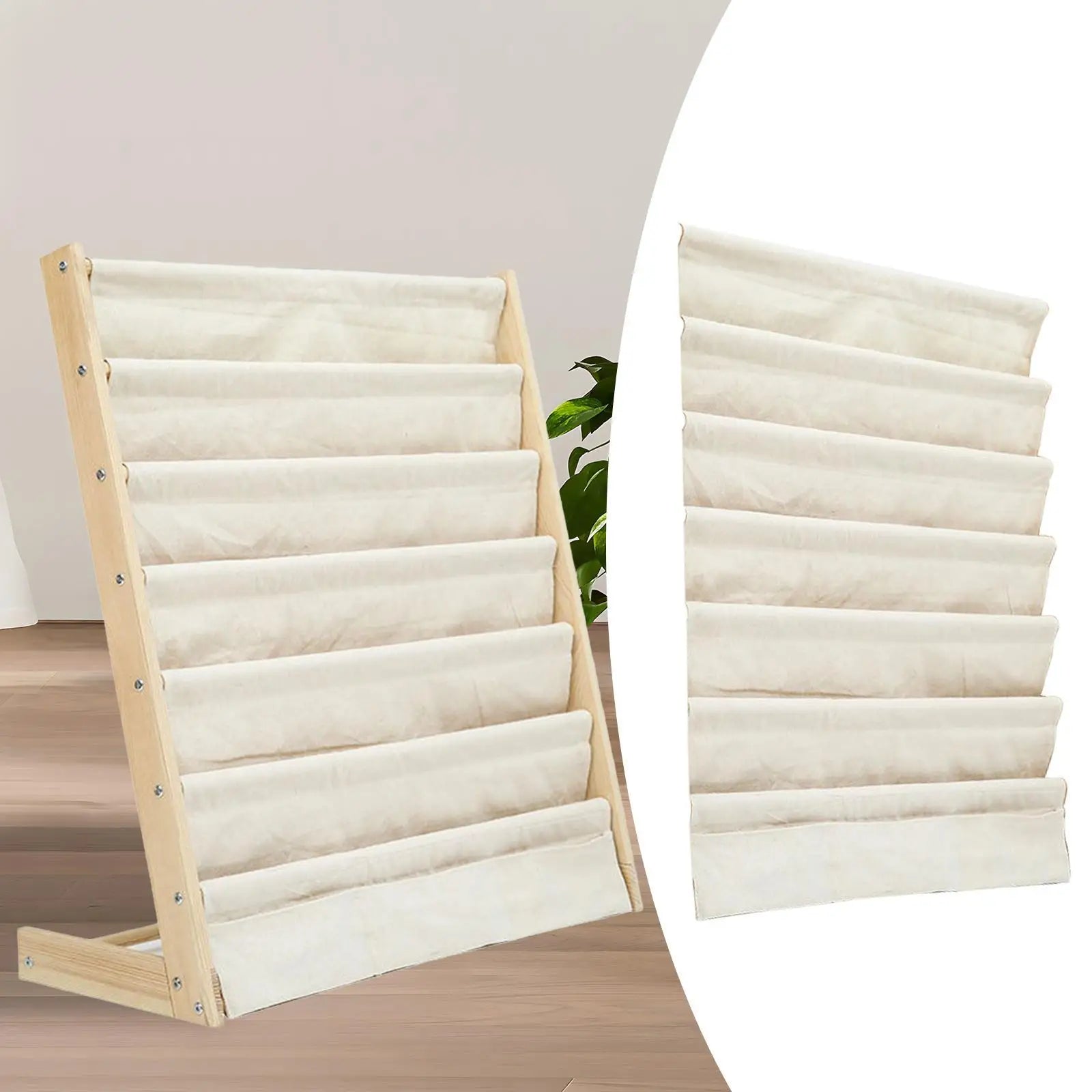Kids Bookshelf Pocket Bookcase - 7-Tier Pocket Organizer for Children's Room