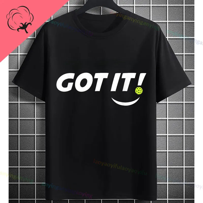 Pickleball Graphic T-Shirt – It Was in Funny Design Casual 100% Cotton Short Sleeve Tee for Sporty Style and Gift