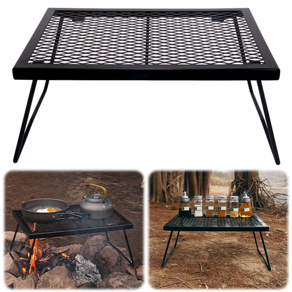 Campfire Grill Grate - Heavy Duty Foldable Cooking Rack for Outdoor BBQ and Camping