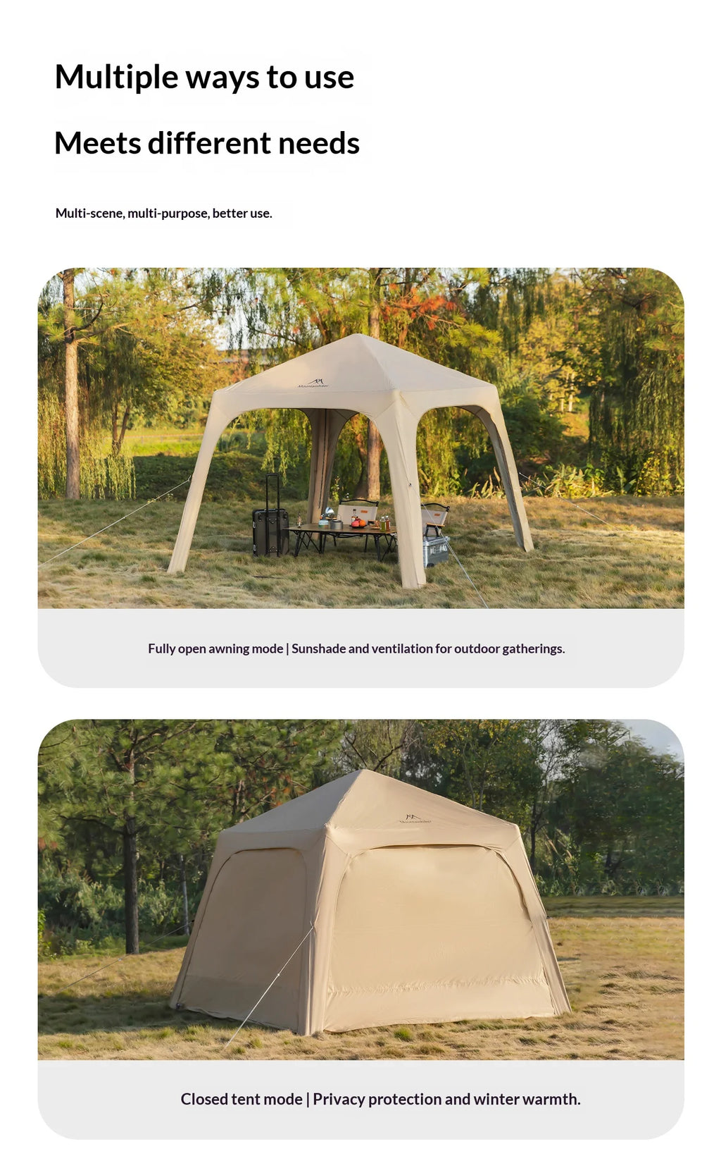 Inflatable Camping Tent for 4-6 People - Easy Set Up All-Season Outdoor Dome Tent 2000+ Model