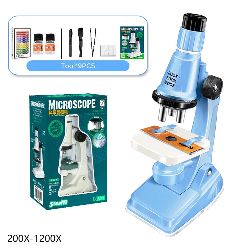 Kids Science Microscope Toy - Educational STEM Learning Kit for Children, Perfect Science Experiment Tool and Birthday Gift for 3 Years and Up