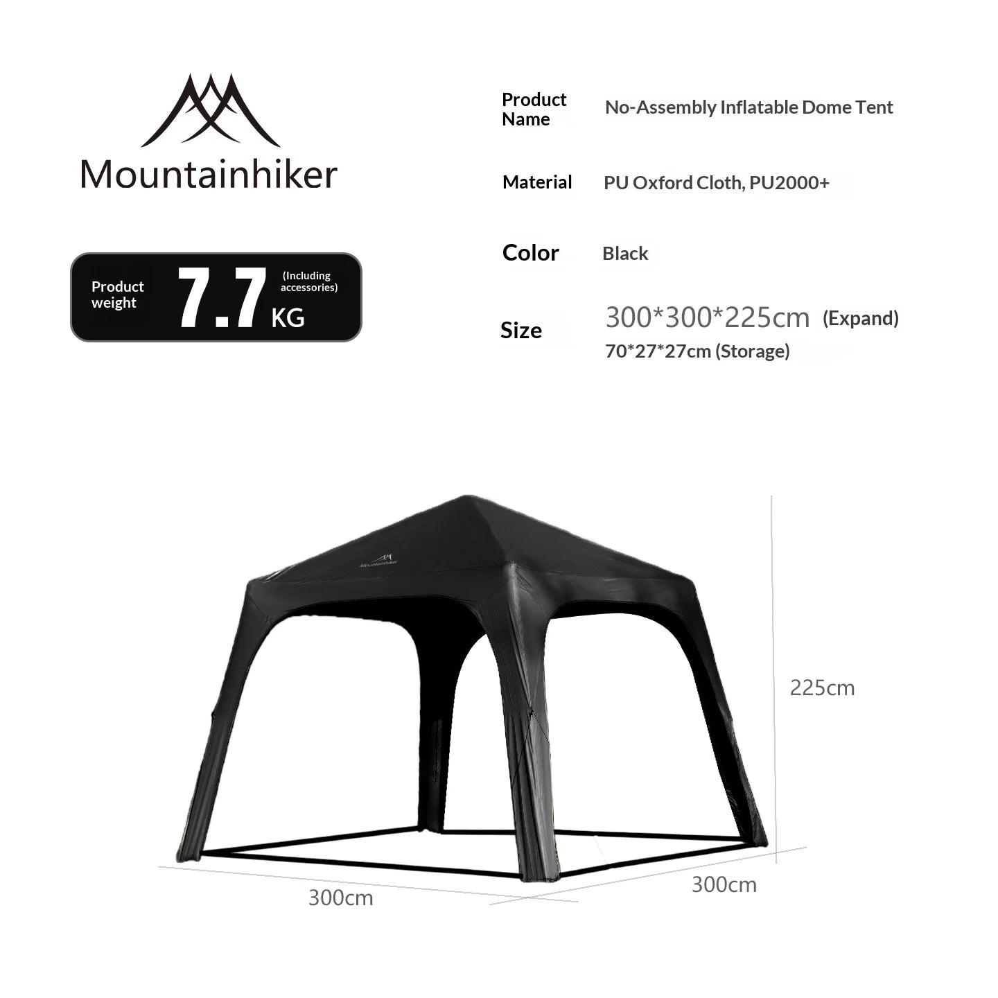 Inflatable Camping Tent for 4-6 People - Easy Set Up All-Season Outdoor Dome Tent 2000+ Model