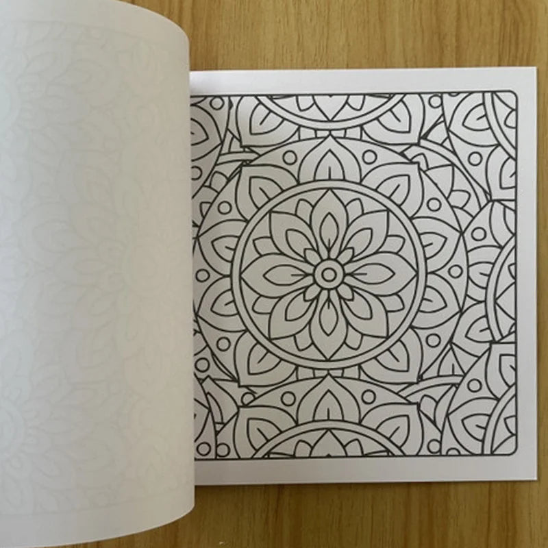 24-Page Mandala Flower Coloring Book for Stress Relief and Relaxation through Creative Color Matching