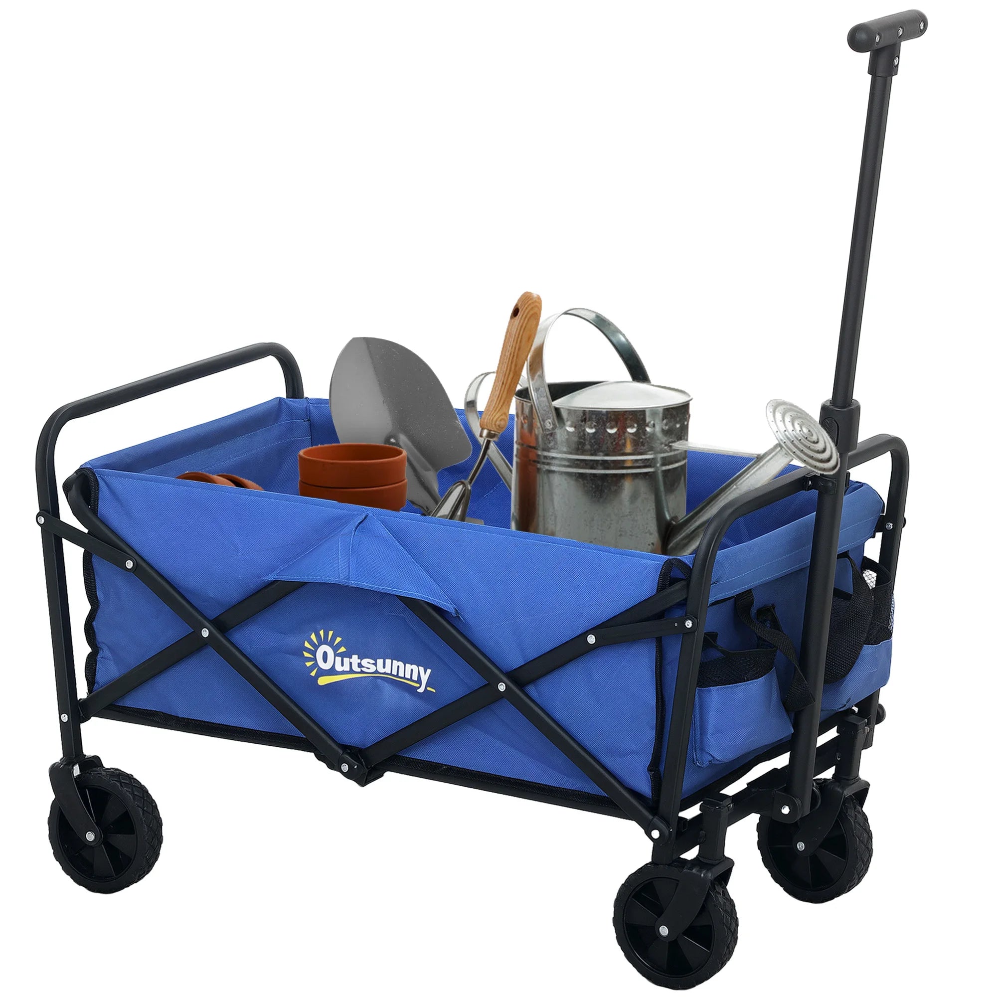 Beach Cart with Wheels and Adjustable Telescopic Handle - 120 kg Load Capacity