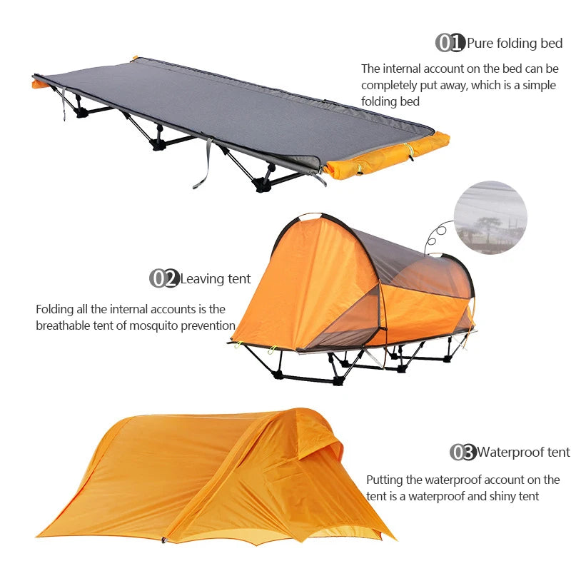 Multifunctional Lightweight Off-the-Ground Camping Tent with Bed for Fishing and Outdoor Adventures