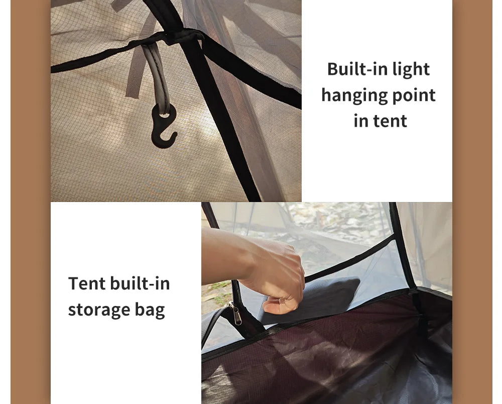 Fireproof Winter Camping Tent for 2 - Waterproof Tunnel Dome Tent with Stove Jack and Snow Skirt for 4 Season Hiking