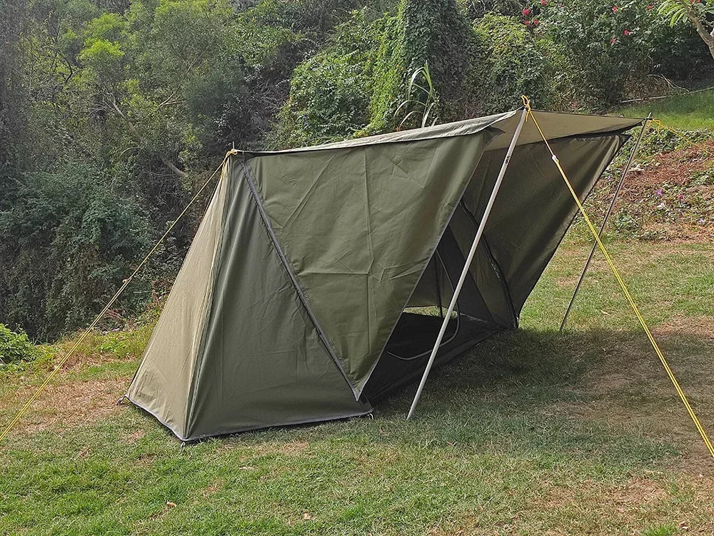 Bushcraft Baker Style Tent for Outdoor Camping - Multifunctional Woodland Shelter for 2 Persons