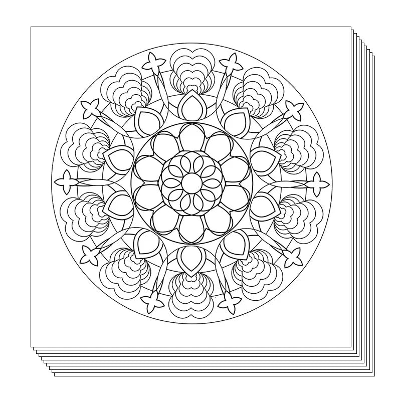 24 Page Mandala Coloring Book for Adults – Stress Relief with Graffiti Art Designs