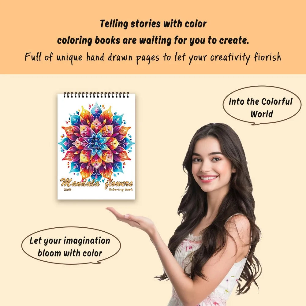 Spiral Coloring Book for Adults - 30 Thick Paper Sheets, 11.2 x 8.3 Inches, Ideal Holiday Gift and Drawing Book
