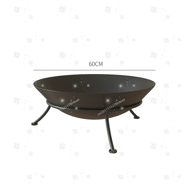 Charcoal Fire Stand 47/60cm - Wrought Iron Portable Indoor Outdoor Brazier Bonfire Stand