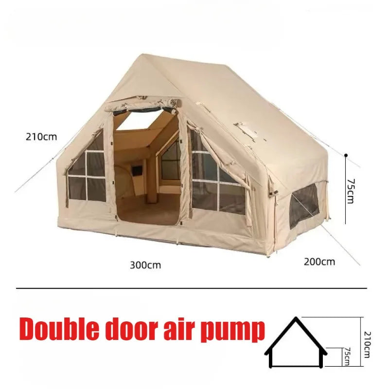 Oxford Cloth Portable Camping Tent - Quick Automatic Opening Inflatable Tent with Rainproof and Sun Protection Features