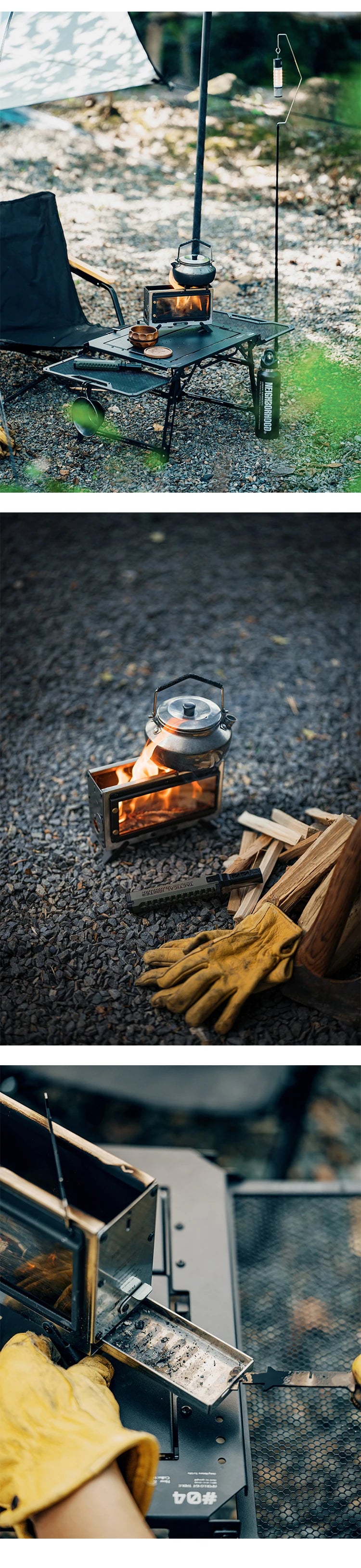 Goout Springhill Mini Fire Pit - Compact Portable Folding Tabletop Camping Firewood Stove