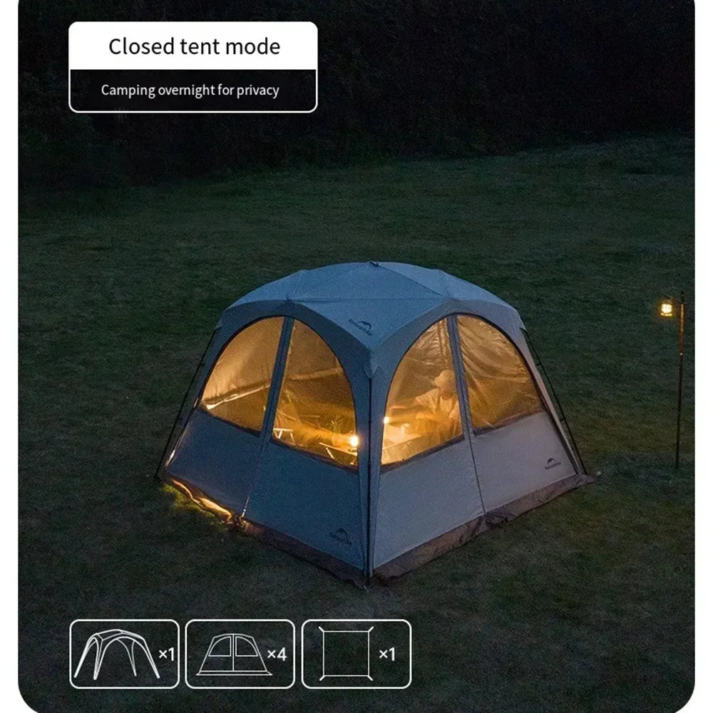 Ultralight Portable Camping Tent 150D Oxford Cloth with Silver Coating, UPF50+ Anti-UV Outdoor Tent for Beach & Fishing