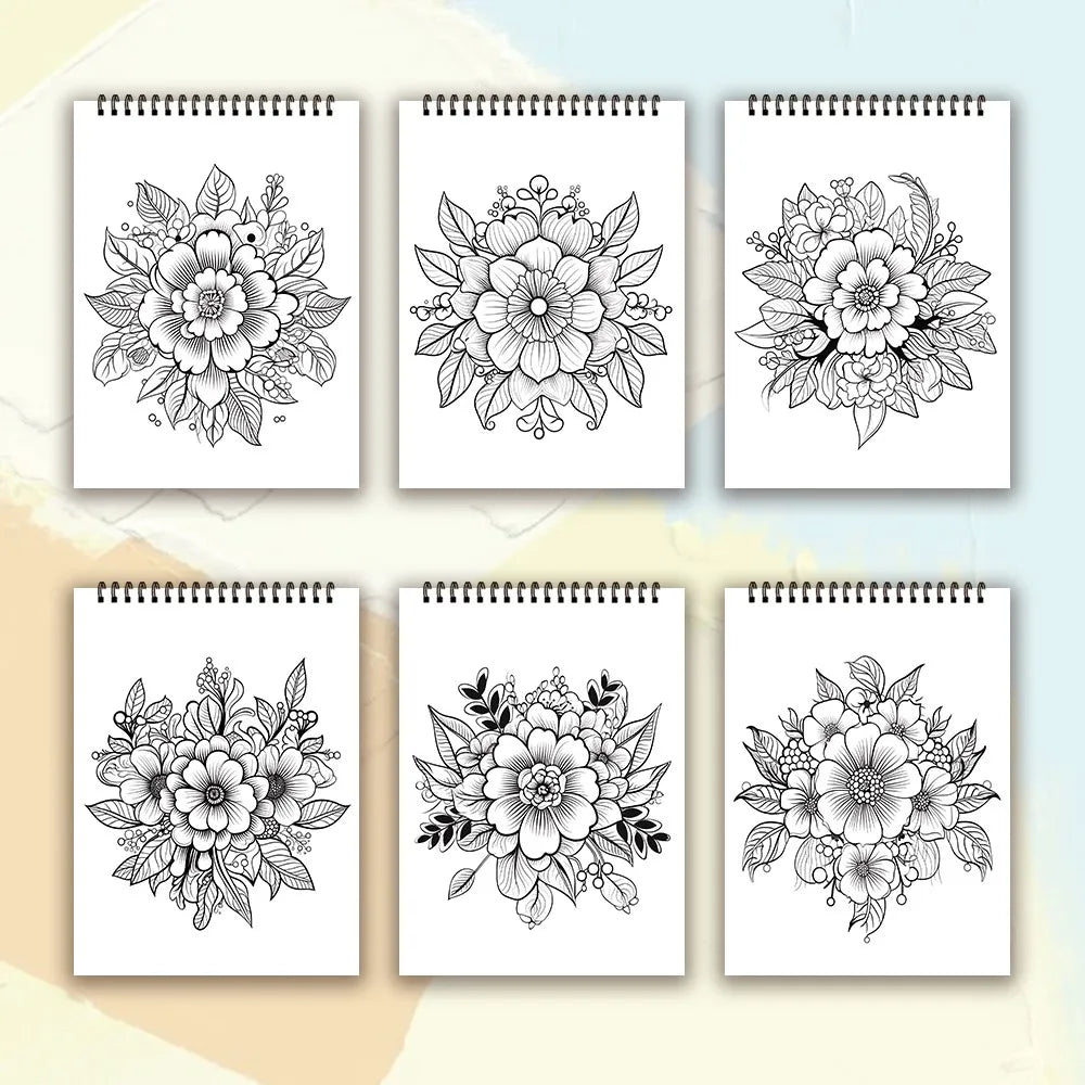 Spiral Coloring Book for Adults - 30 Thick Paper Sheets, 11.2 x 8.3 Inches, Ideal Holiday Gift and Drawing Book
