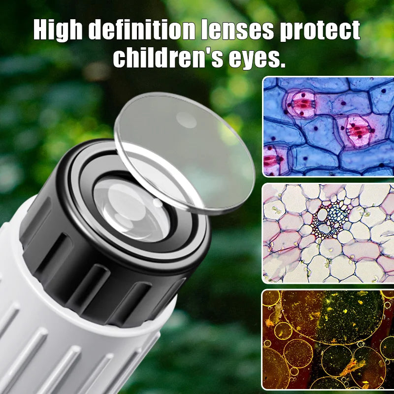 Kids Science Microscope Toy - Educational STEM Learning Kit for Children, Perfect Science Experiment Tool and Birthday Gift for 3 Years and Up