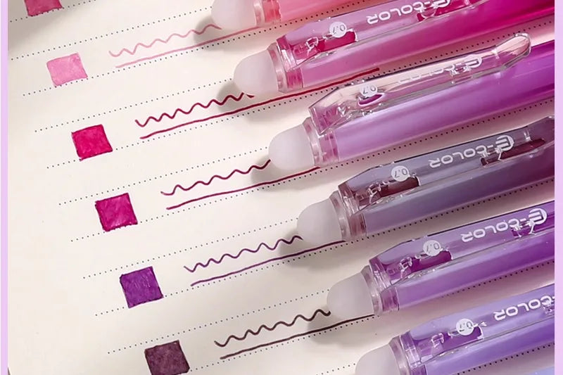 SHANDS 36/12 Colors Clickable Erasable Gel Pens 0.7mm for Kids Drawing Sketching Quick Dry Stationery Supplies