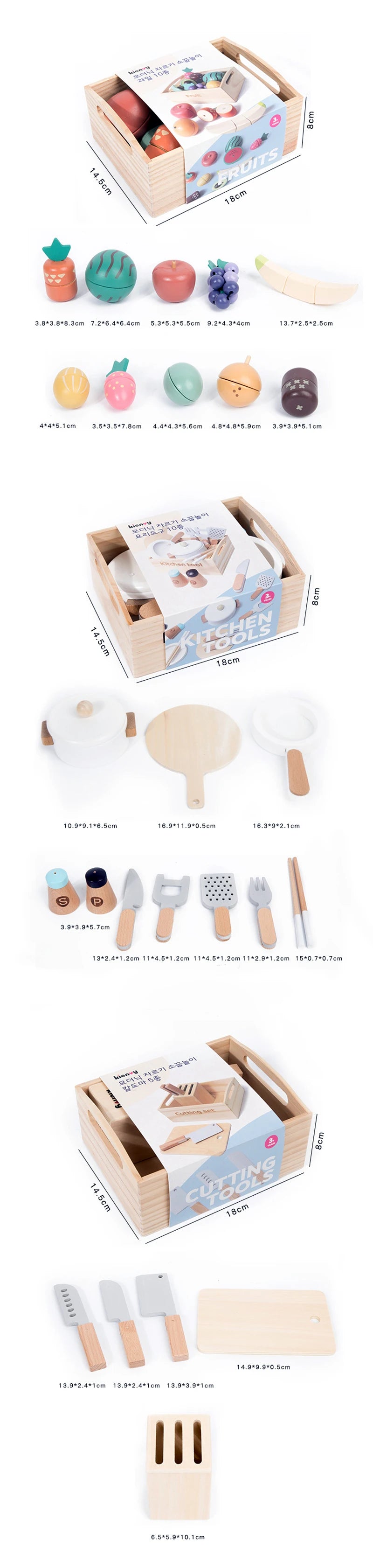 Children's Wooden Play Kitchen Set with Magnetic Cookies and Fruit Cutting - Pretend Play Baking Toys for Girls