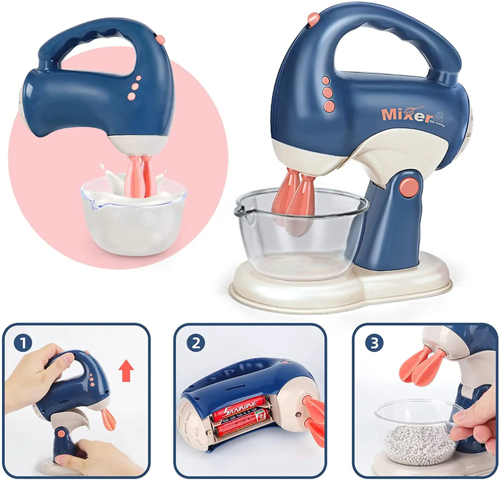 Kids Kitchen Playset - Pretend Play House Simulation Appliances Set with Juicer, Mixer, Vacuum, and Toaster for Educational Fun