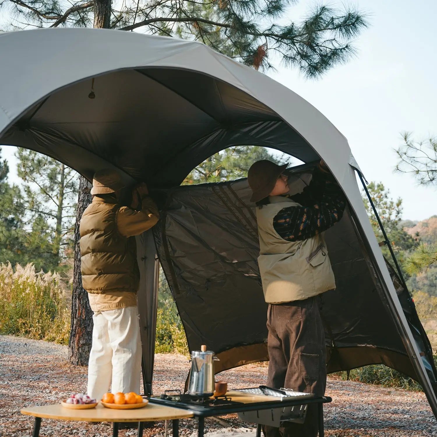 Ultralight Portable Camping Tent 150D Oxford Cloth with Silver Coating, UPF50+ Anti-UV Outdoor Tent for Beach & Fishing