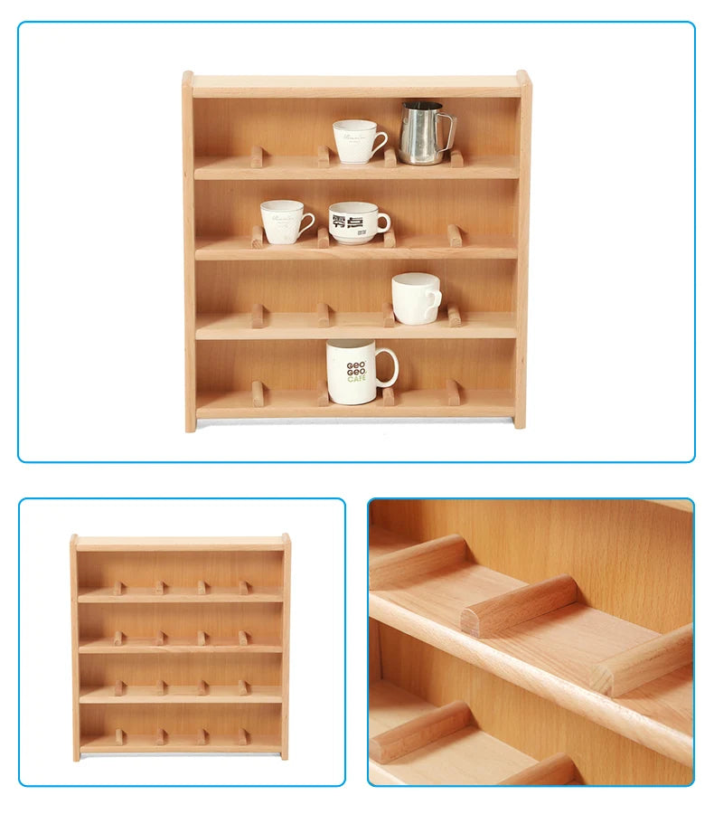Montessori Kids Beachwood Shelf, Cabinet, Table, Rug Stand, Cupboard for Kindergarten and Childcare Center