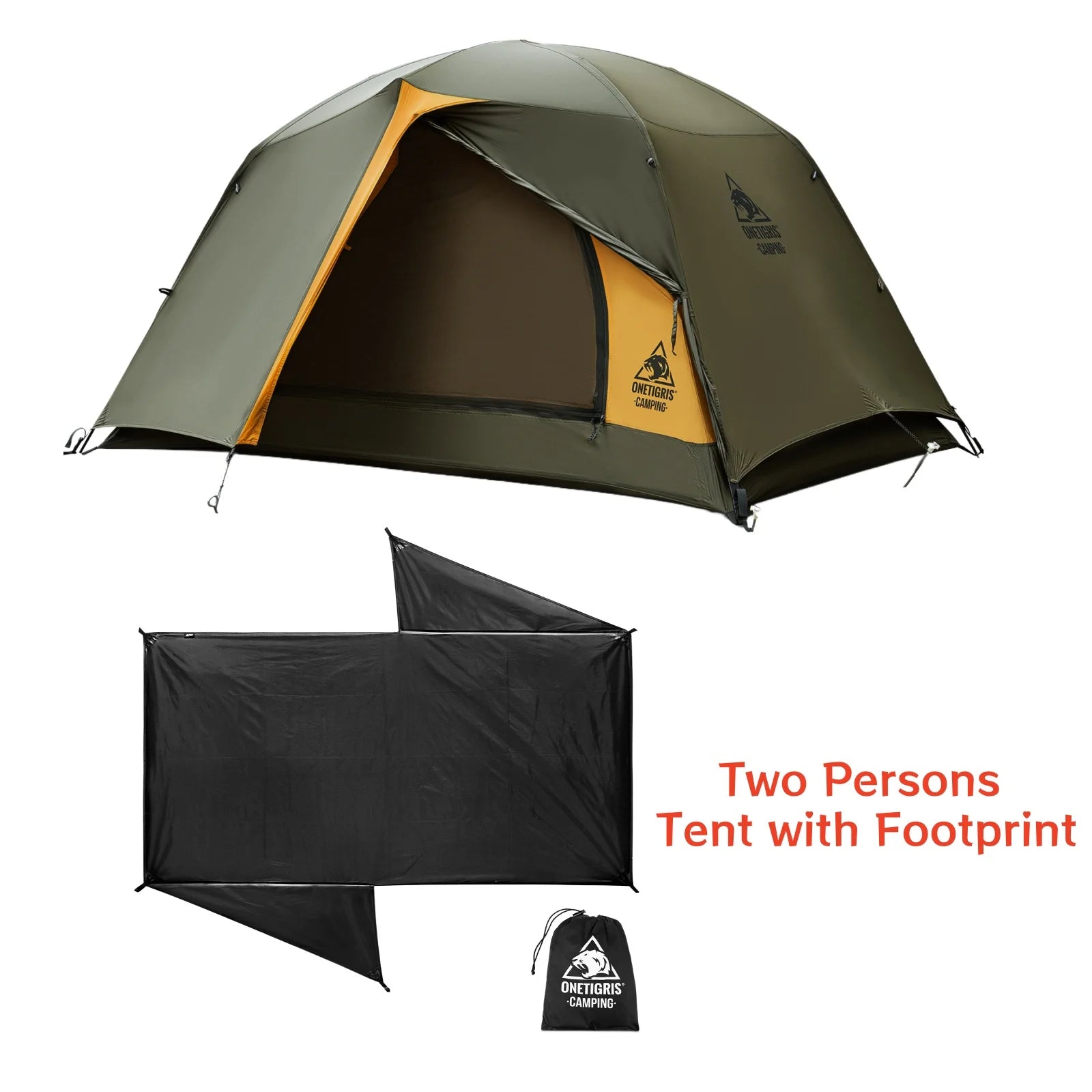OneTigris Stella 4 Season Camping Tent for 1-2 Persons - Lightweight Double Layer, 3000mm Waterproof for Outdoor Hiking and Beach