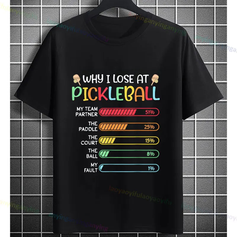 Pickleball Graphic T-Shirt – It Was in Funny Design Casual 100% Cotton Short Sleeve Tee for Sporty Style and Gift